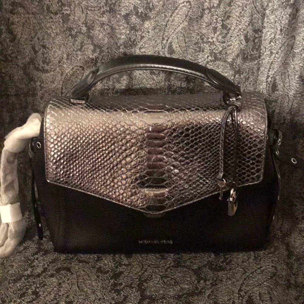 Michael Kors silver and black bag 2 way bag Sale